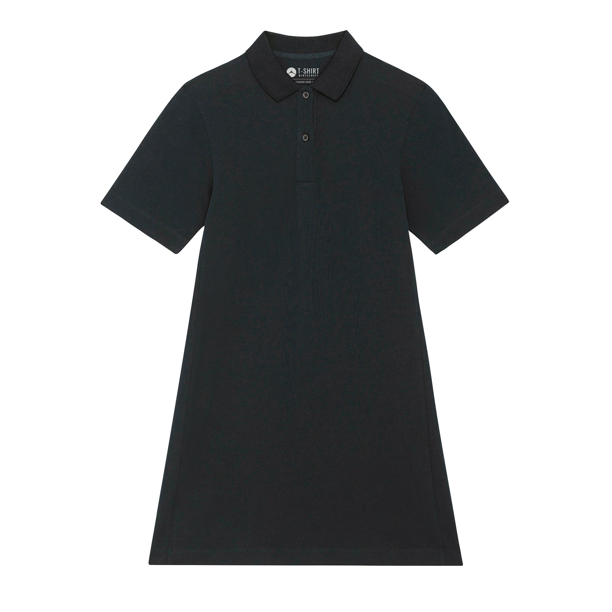 100% Bio-Baumwolle Classic Polo Dress, in der Farbe Black, 230 GSM, GOTS zertifiziert