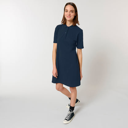 100% Bio-Baumwolle Classic Polo Dress, in der Farbe French Navy, 230 GSM, GOTS zertifiziert