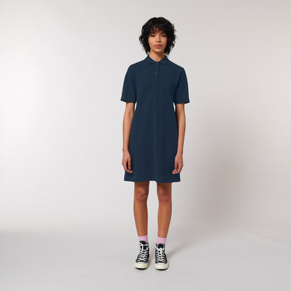 100% Bio-Baumwolle Classic Polo Dress, in der Farbe French Navy, 230 GSM, GOTS zertifiziert