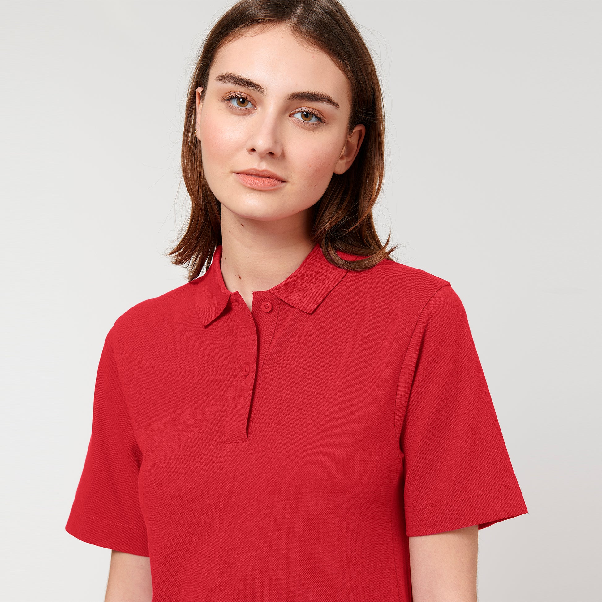 100% Bio-Baumwolle Classic Polo Dress, in der Farbe Red, 230 GSM, GOTS zertifiziert