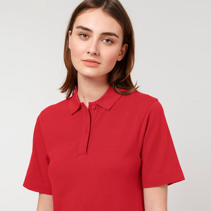 100% Bio-Baumwolle Classic Polo Dress, in der Farbe Red, 230 GSM, GOTS zertifiziert