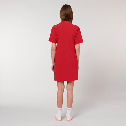 100% Bio-Baumwolle Classic Polo Dress, in der Farbe Red, 230 GSM, GOTS zertifiziert