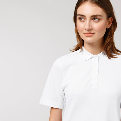 100% Bio-Baumwolle Classic Polo Dress, in der Farbe White, 230 GSM, GOTS zertifiziert