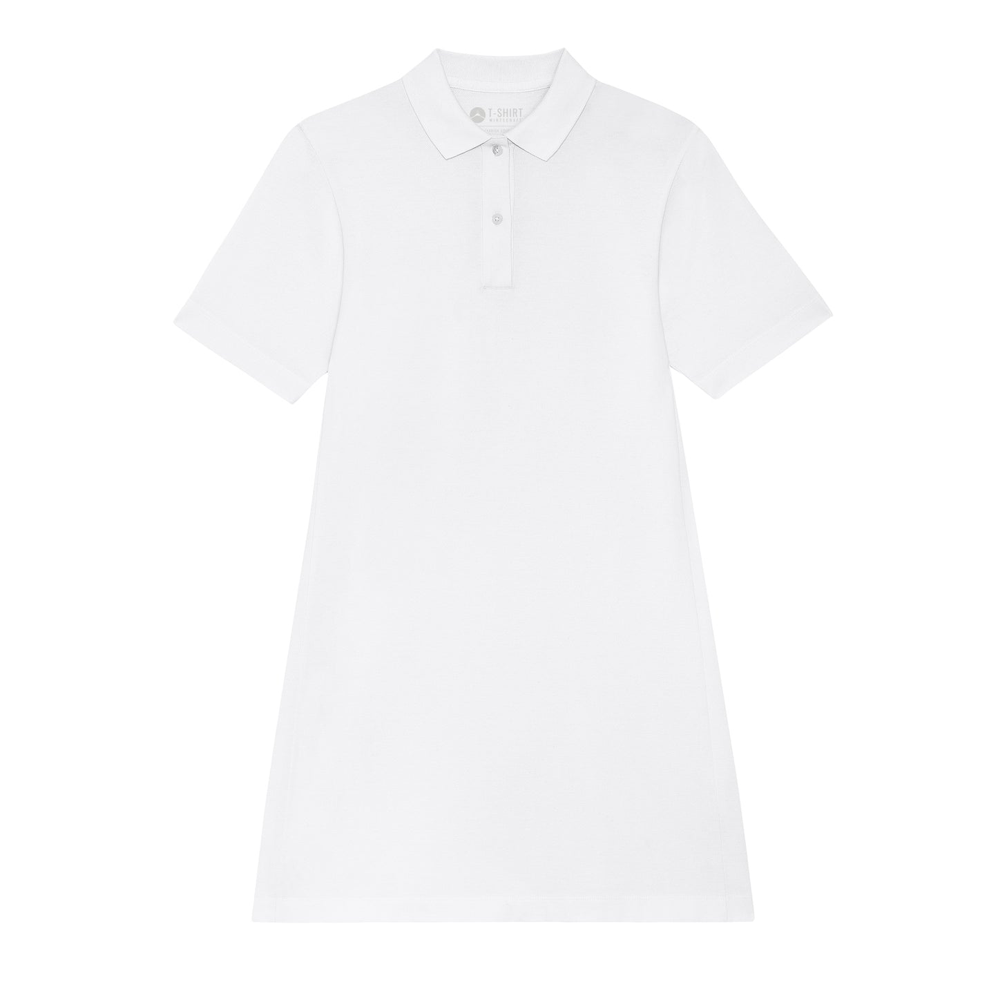 100% Bio-Baumwolle Classic Polo Dress, in der Farbe White, 230 GSM, GOTS zertifiziert