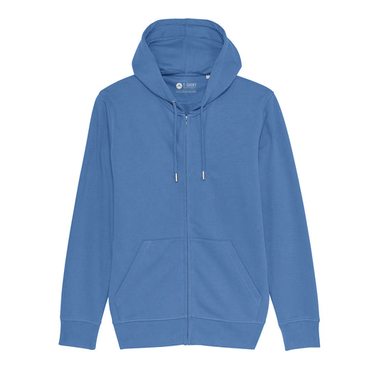 Essential Zip-Up Hoodie, in der Farbe Bright Blue, 350GSM, 85% Bio-Baumwolle, 15% recyceltes Polyester