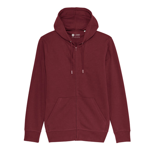 Essential Zip-Up Hoodie, in der Farbe Burgundy, 300GSM, 85% Bio-Baumwolle, 15% recyceltes Polyester