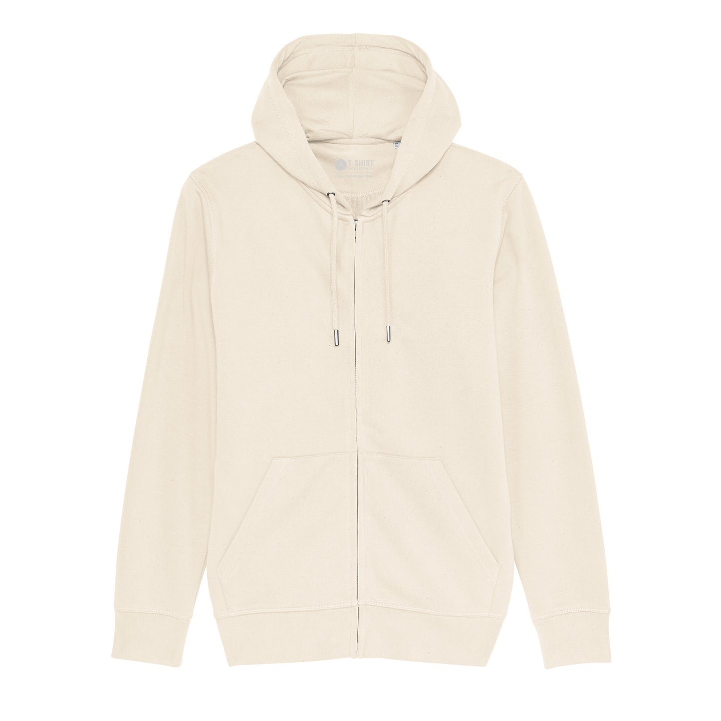 Essential Zip-Up Hoodie, in der Farbe Natural Raw, 350GSM, 85% Bio-Baumwolle, 15% recyceltes Polyester