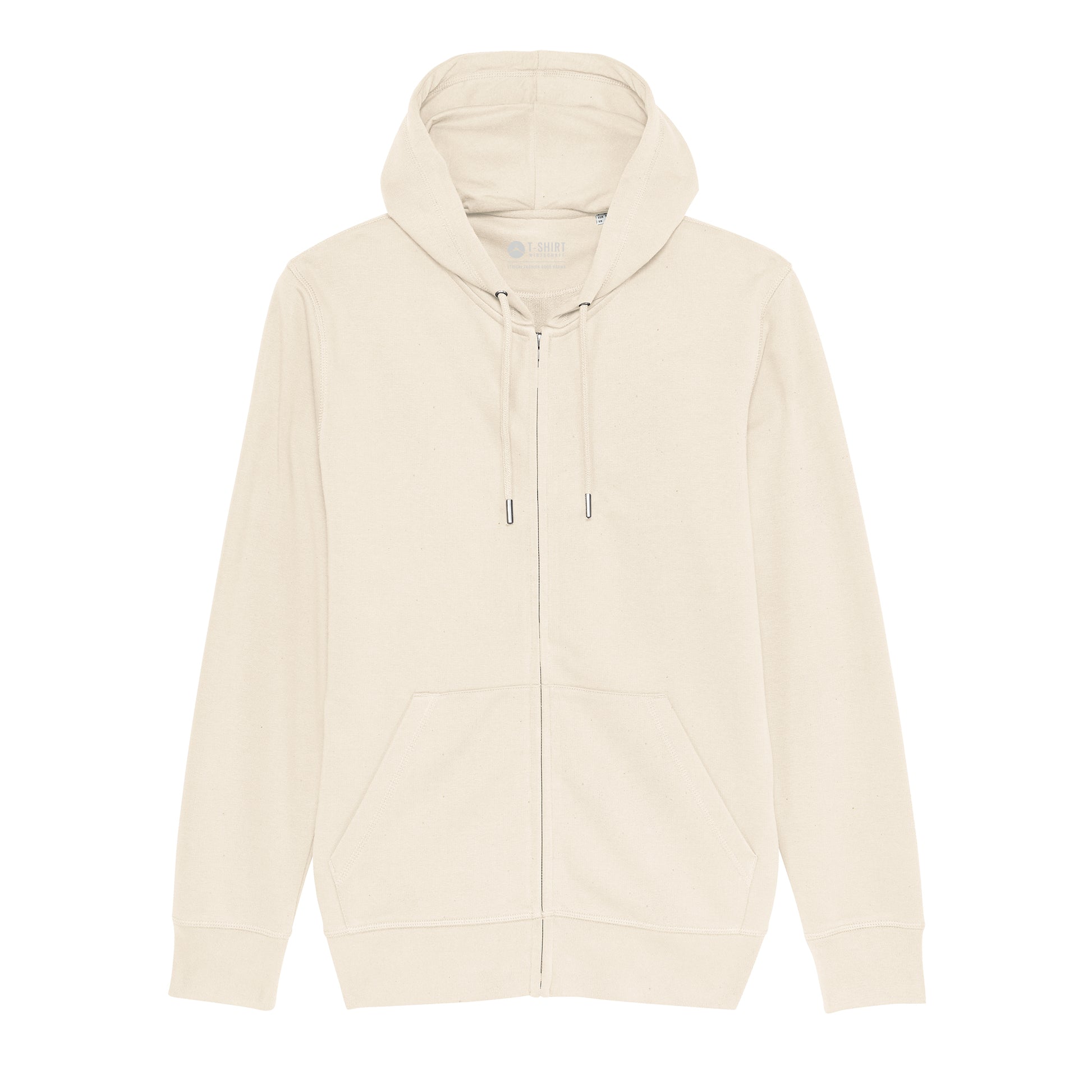 Essential Zip-Up Hoodie, in der Farbe Natural Raw, 350GSM, 85% Bio-Baumwolle, 15% recyceltes Polyester