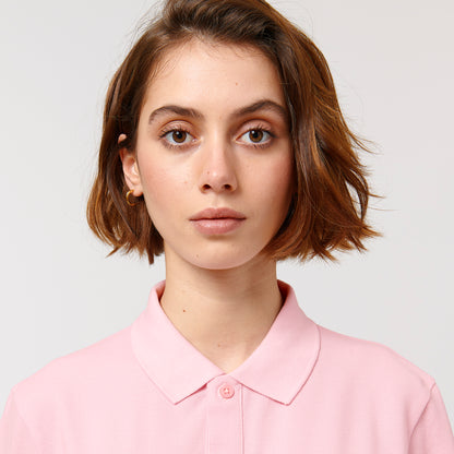 100% Bio-Baumwolle Polo, in der Farbe Cotton Pink, 230GSM