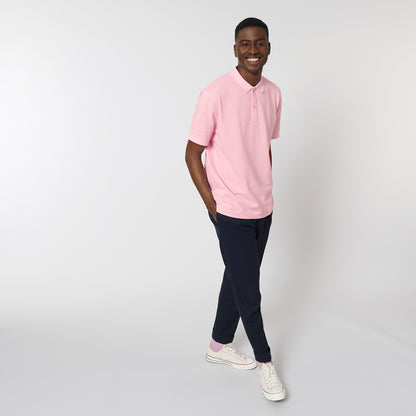 100% Bio-Baumwolle Polo, in der Farbe Cotton Pink, 230GSM