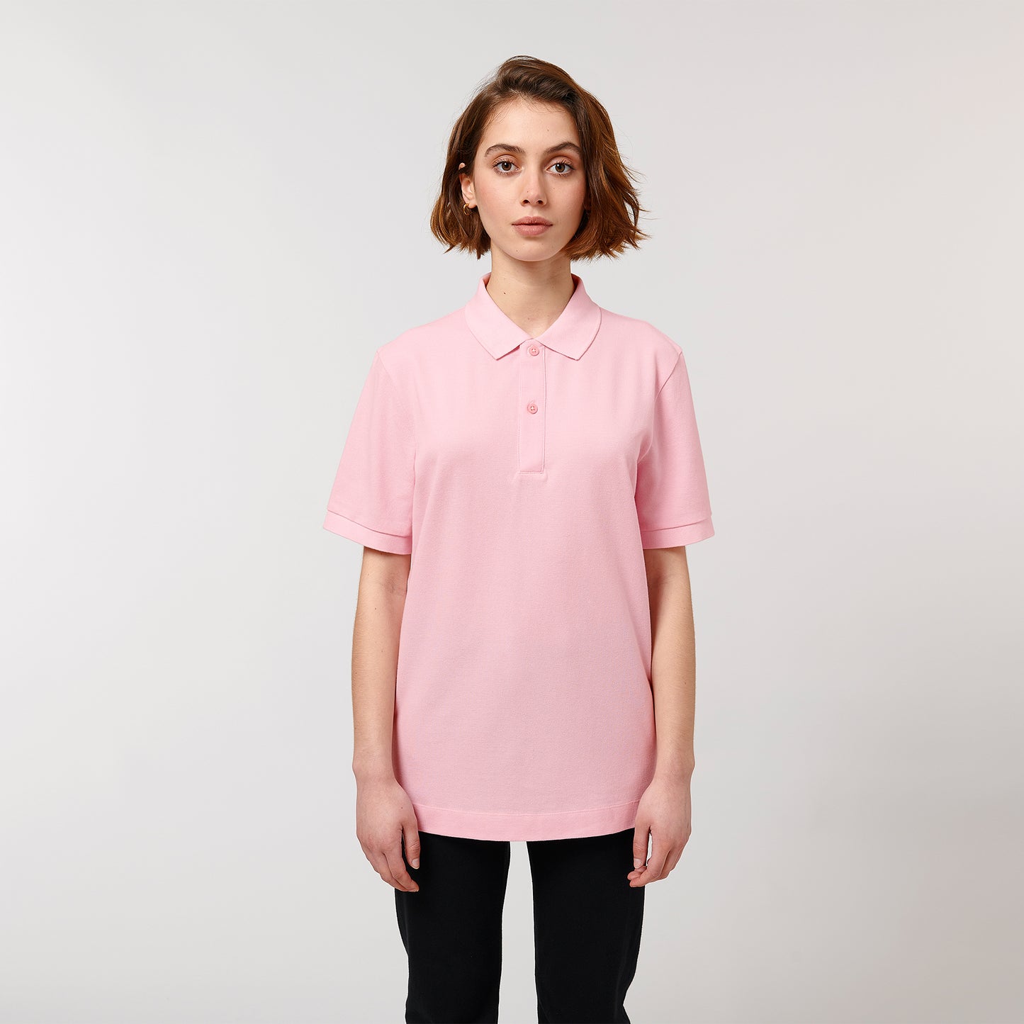 100% Bio-Baumwolle Polo, in der Farbe Cotton Pink, 230GSM