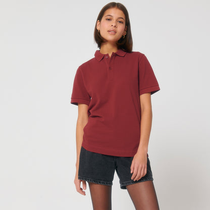 100% Bio-Baumwolle Polo, in der Farbe Red Earth, 230GSM