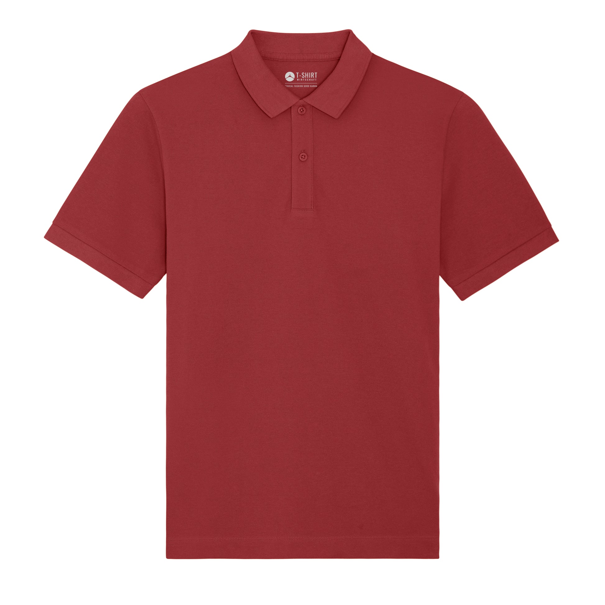 100% Bio-Baumwolle Polo, in der Farbe Red Earth, 230GSM