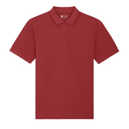 100% Bio-Baumwolle Polo, in der Farbe Red Earth, 230GSM