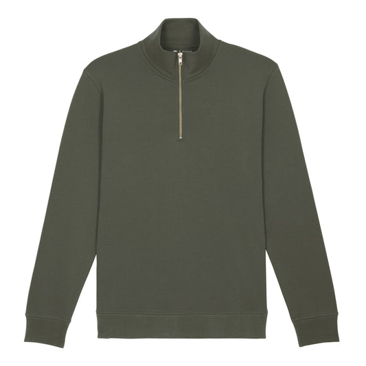 Khaki | Essential Zip-Up Sweater